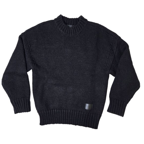The Kooples Wool Acrylic Chunky Warm Sweater Black  Men Small, Fits Medium - Picture 1 of 8